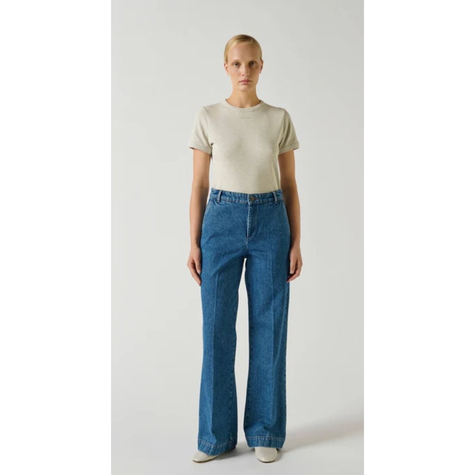 Soeur Sz 36 4/6 California Jeans High Waist Wide Leg Blue Denim Nwt — image 6 of 8
